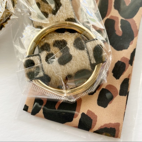 4pc Leopard Print Bracelet + Twilly Scarf Set - Picture 8 of 14